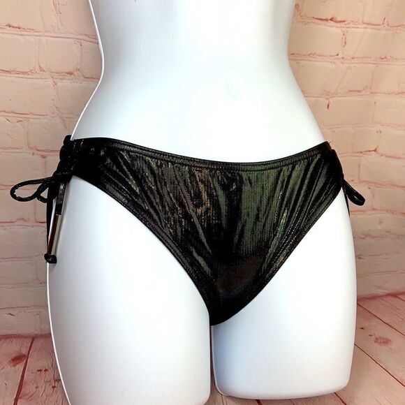 Victoria’s Secret string bikini bottom iridescent liquid look side tie swimsuit - Picture 3 of 12